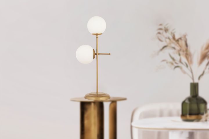 Gael Retro Tafellamp, Mat Goud