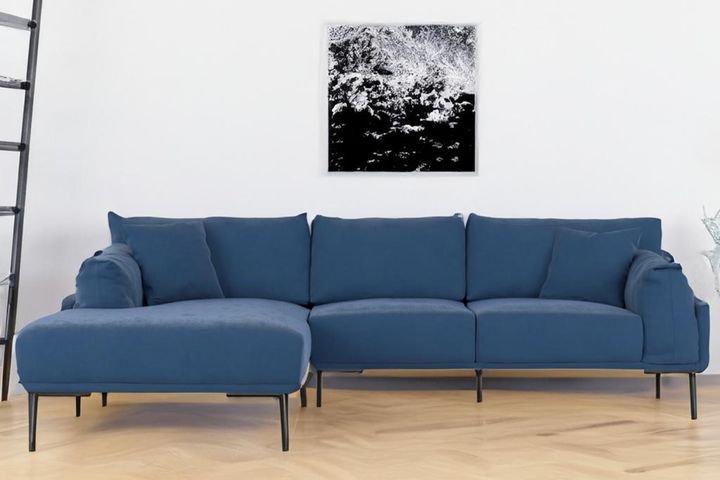 Leo Corner Sofa Left Chaise, Navy Blue