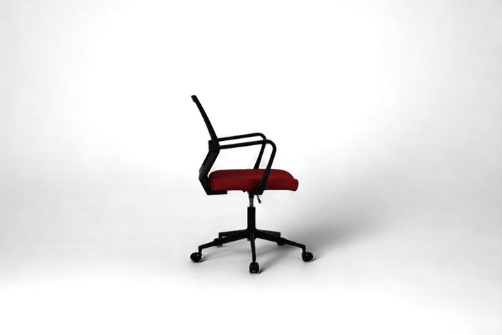 Mesh Bureaustoel met Metalen Poten, Rood