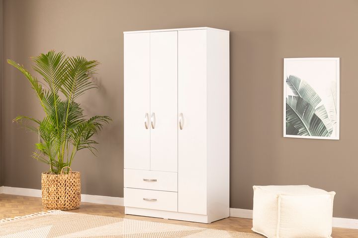 Home Kledingkast met 3 Deuren en 2 Lades