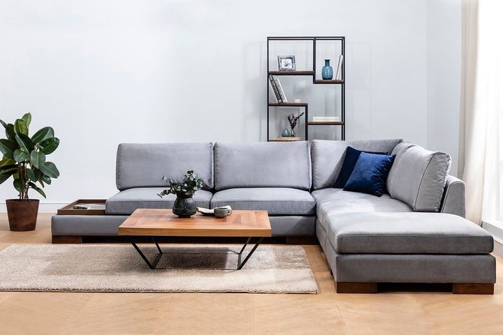 Tulip Hoekbank Rechts, Donkergrijs (Zonder pouf)