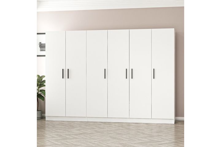 Medway Tideway 6 Door Wardrobe, White