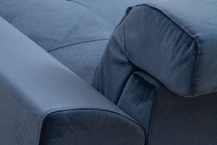 Frido Hoekbank Links, Blauw, Stof kan veranderd worden