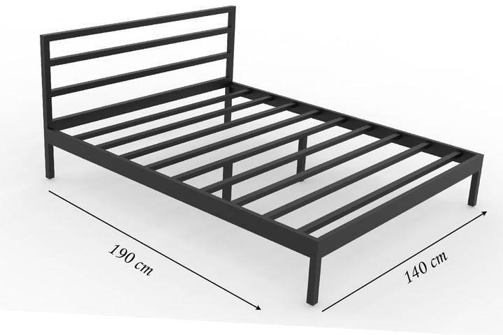 Vigo Bedframe, 140x190 cm, Zwart