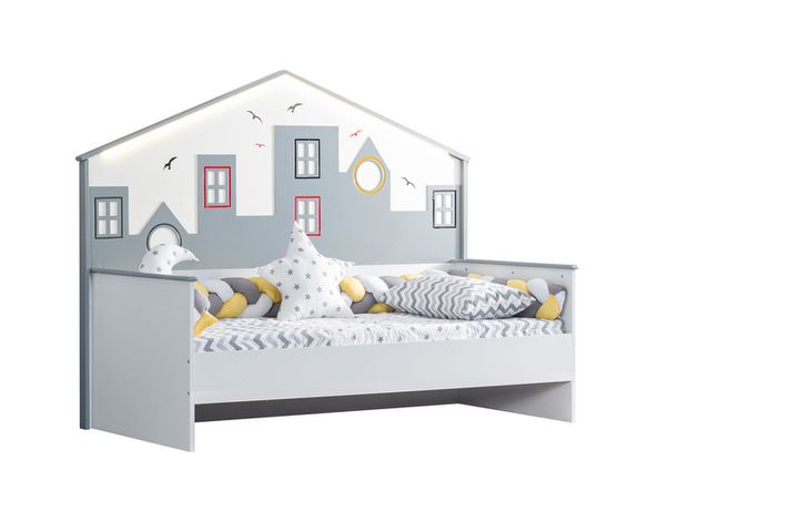 City Montessori Bedframe met Onderbed, 90x190 cm, Grijs