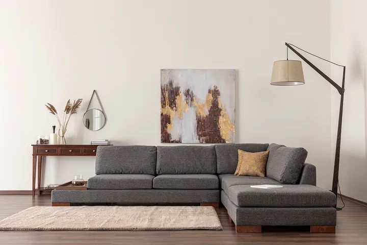 Tulip Hoekbank Rechts, Antraciet (Zonder pouf)