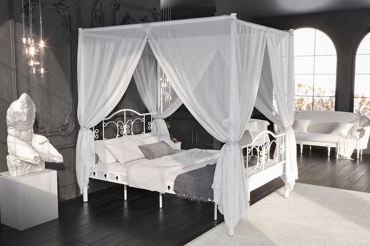 Pero Princess Metalen Bedframe met Klamboe, 140x200 cm