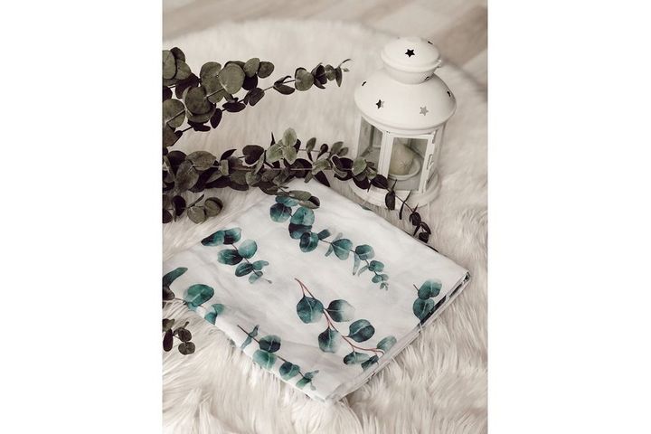 Muslin Eucalyptus Throw & Blanket, 100x100 cm, White