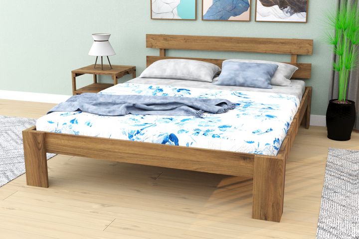 Ticino King Bed, 160 x 200 cm, Walnut