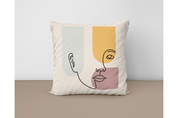 Draw Girl Face Kussensloopset, 4-delig