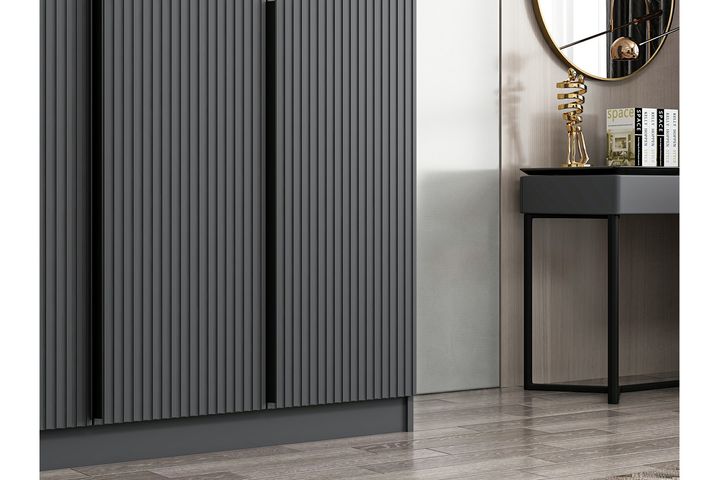 Tideway Kledingkast met 3 Deuren, 210 cm, Antraciet