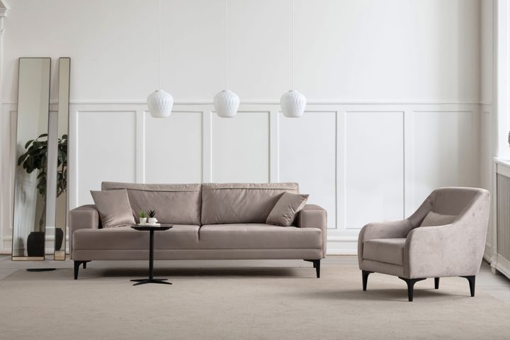 Astana 3-Zitsbank met slaapfunctie, Beige