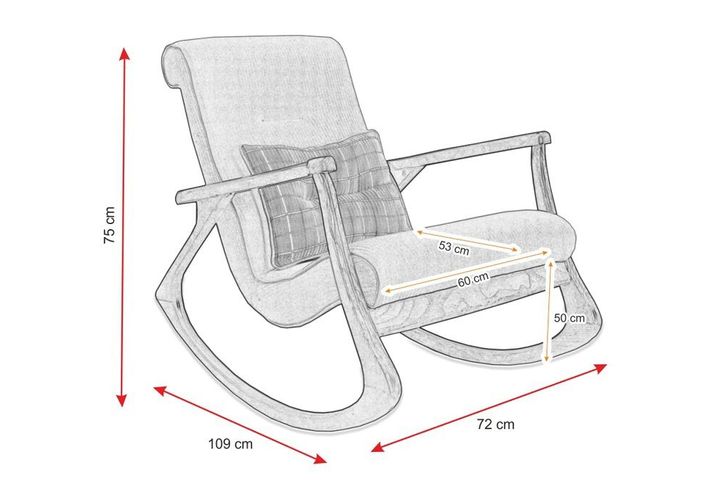 Asien Schommelstoel, Asgrauw, Geel en Natuurlijke Kleur