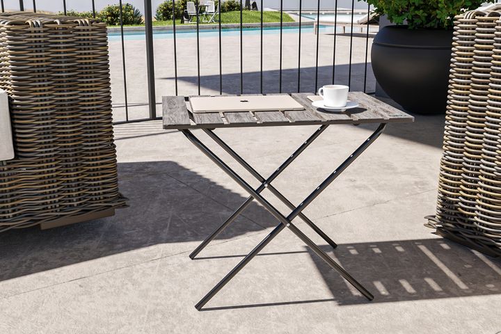 Bino Opklapbare Tuintafel, Rookgrijs