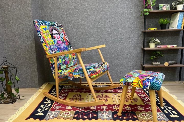 Asedia Trend Diego Schommelstoel, Kleurrijke & Natuurlijke Kleur