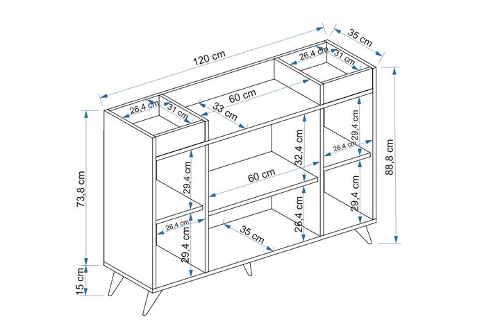 Visar Multifunctionele Kast, Wit