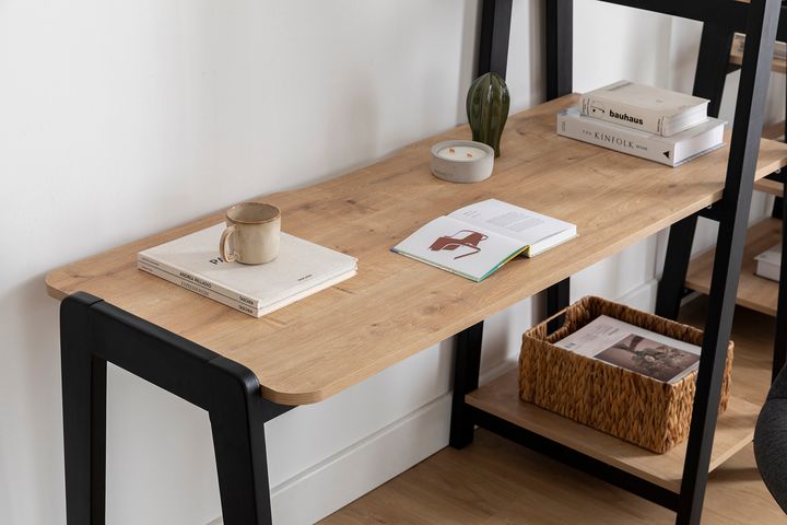 Noma Bureau met Boekenrek, Eike