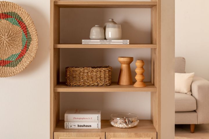 Torenna Mini Bookcase, 140 cm, Oak