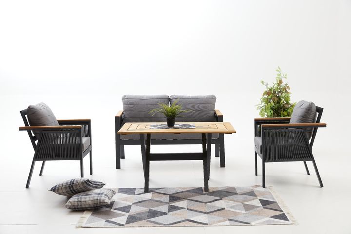 Capella Dubbele Tuinloungeset, Antraciet