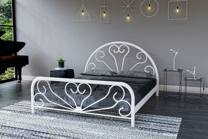 Baby Metalen Bedframe, 160x200 cm, Wit