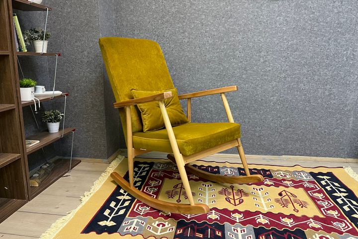 Asedia Trend Schommelstoel, Mosterd & Natuurlijke Kleur