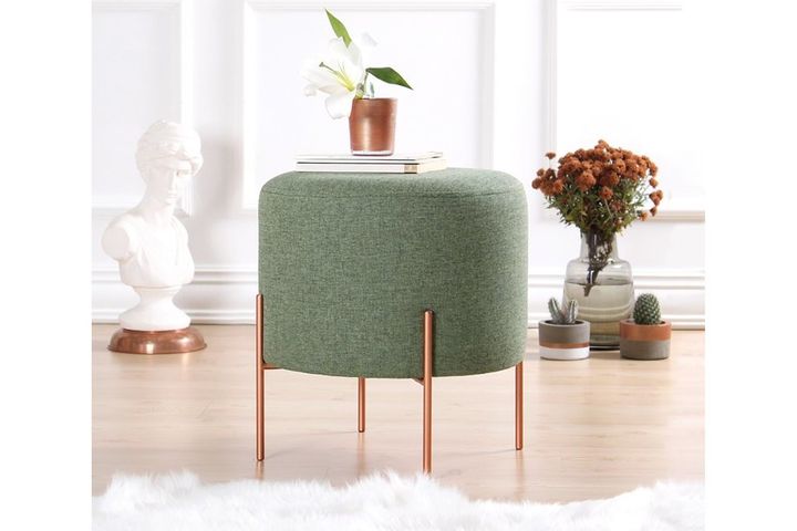 Copper Ronde Poef, Groen