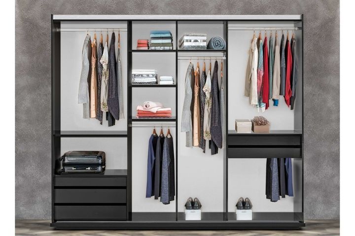 Noir Kledingkast met Schuifdeuren, Grijs