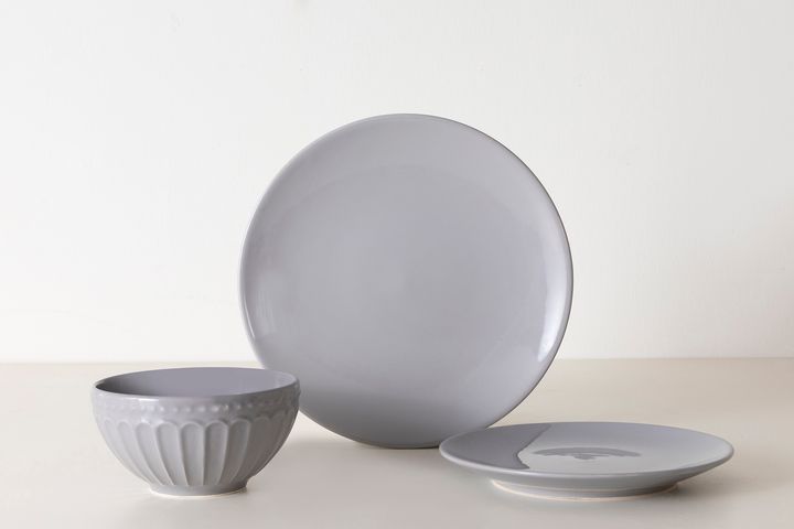 Pure Dessert Plate, 19 cm, Grey