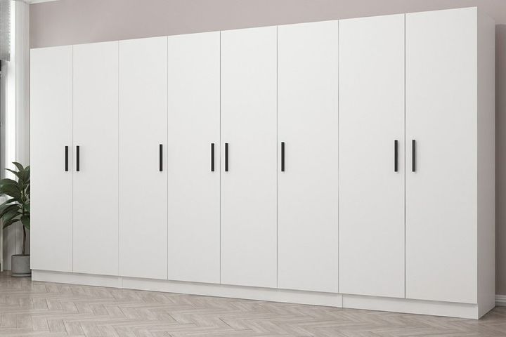 Medway Kledingkast met 8 Deuren en 2 Lades, Wit