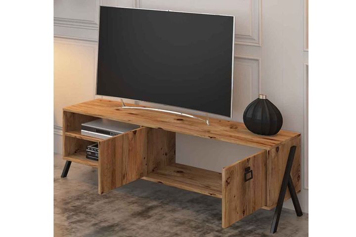 Yanke Tv Meubel met Planken, 150 cm, Walnoot