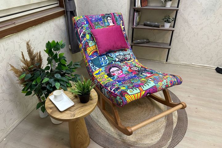 Asedia Maeve Diego Schommelstoel, Veelkleurig & Natuurlijke Kleur