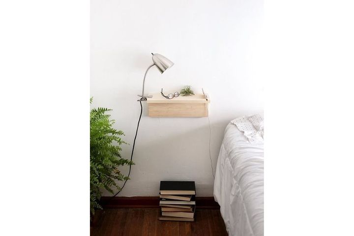 Secret Plug Wall Shelf, Light Wood