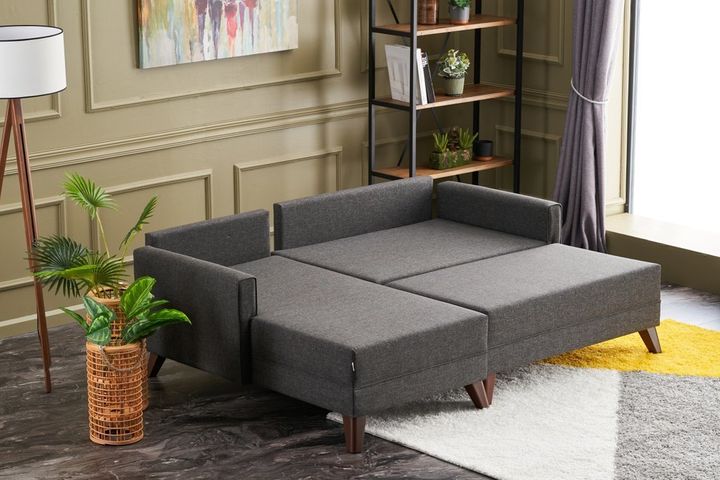 Bella Soft Mini Hoekbank Links, Antraciet