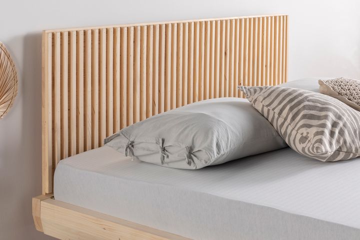 Luna Hendrick Houten Bedframe, 150x200 cm, Natuurlijke Kleur