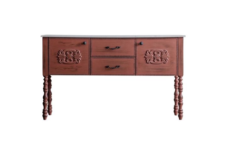 Salt Consoletafel met 2 Lades, Steenrood