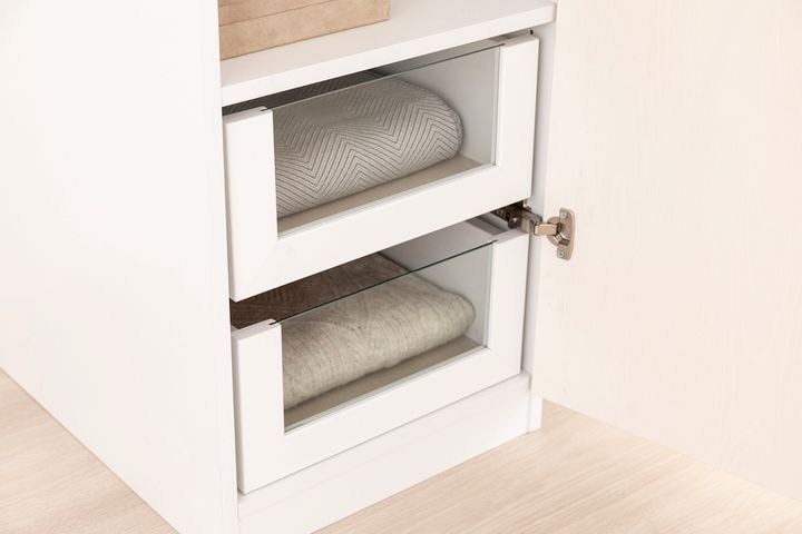 Luna Kledingkast, Glazen Lade, 45cm