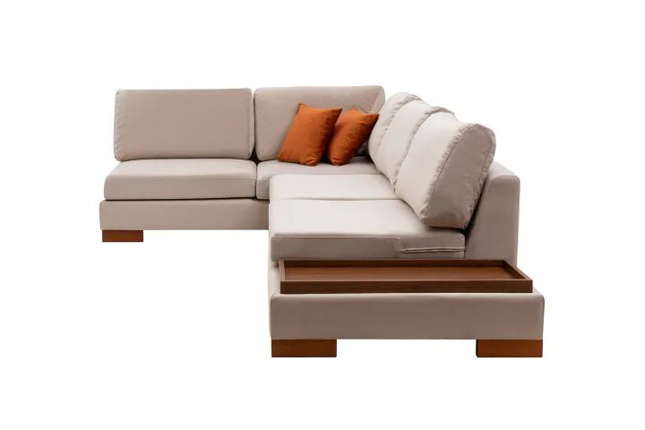 Tulip Hoekbank Links, Ecru (Zonder pouf)