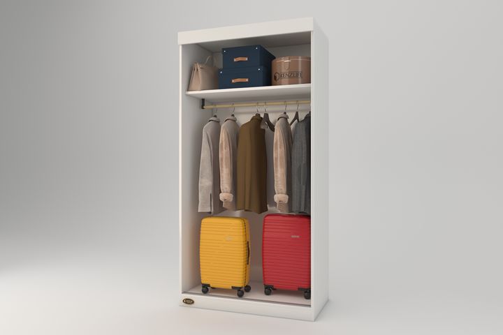 Nelke 2 Sliding Door Wardrobe, 90 cm, White