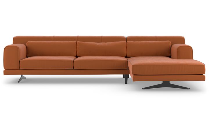 Jivago Corner Sofa Right Chaise, Burnt Orange