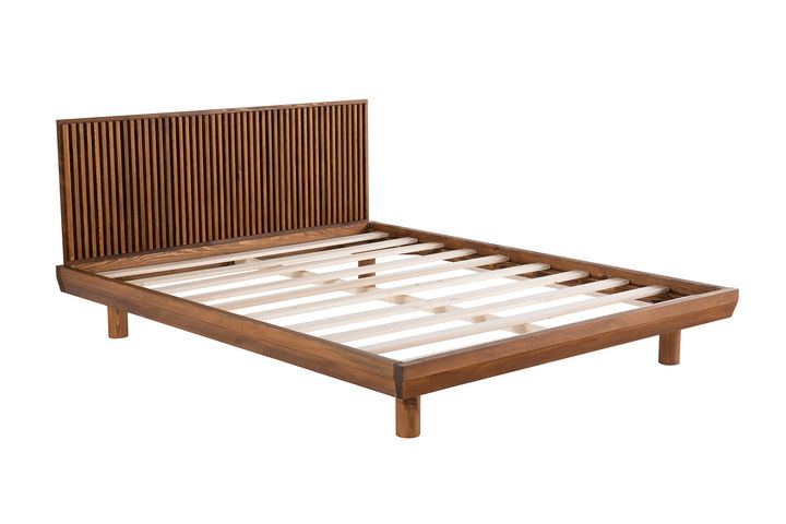 Luna Hendrick Houten Bedframe, 150x200 cm, Walnoot