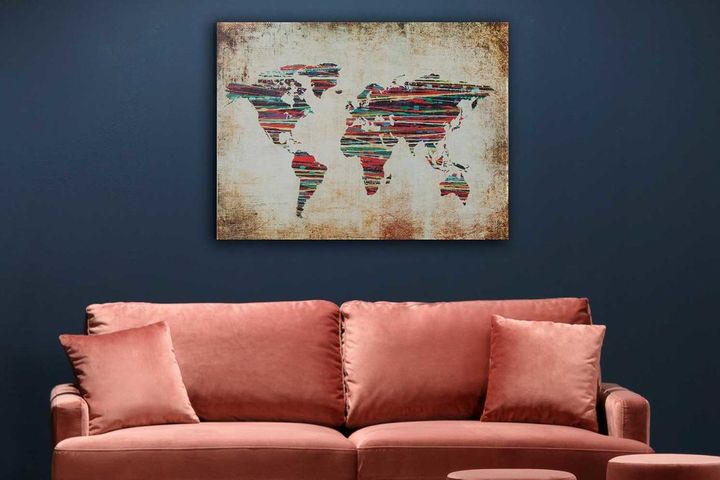 Wereldkaart Afbeelding Op Canvas