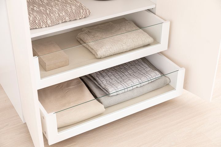 Luna Kast, Glazen Lade, 90 cm