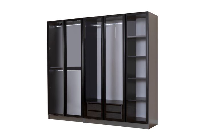 Panna Kledingkast met 5 Deuren, Antraciet