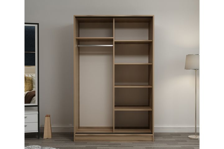 Medway Tideway Kledingkast met Schuifdeuren, 210 cm, Zwart en Walnoot