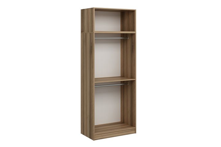 Medway Tideway Kledingkast met 4 Deuren en Bovenkast, Antraciet en Walnoot