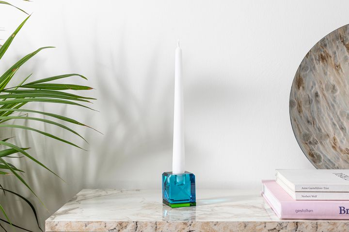 Esme Candle Holder, Light Blue