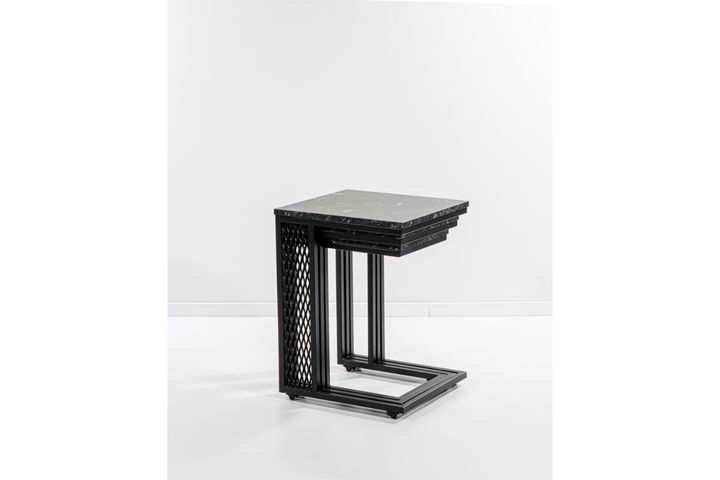 Valencia Bijzettafel Set, 3-Dlg, Marmer Patroon