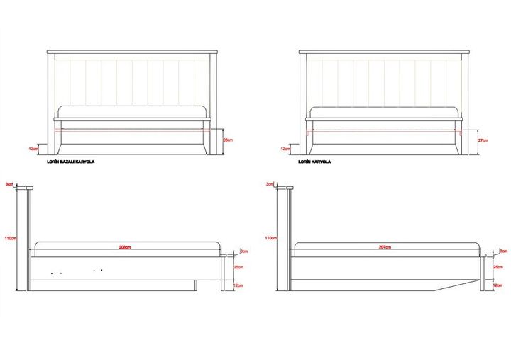 Lora Bedframe met Opbergdoos, 160x200 cm