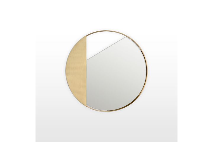 Freia Ronde Spiegel, Mat Goud, 01