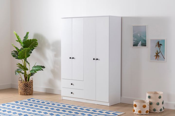 Metalia Novado Kledingkast met 4 Deuren en 2 Lades